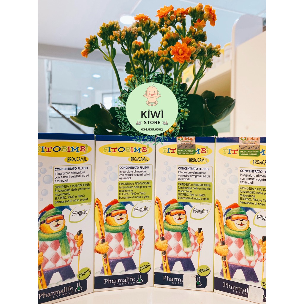 Siro thảo dược Fitobimbi Broncamil nhập khẩu từ Ý hỗ trợ tăng cường hô hấp trên cho bé