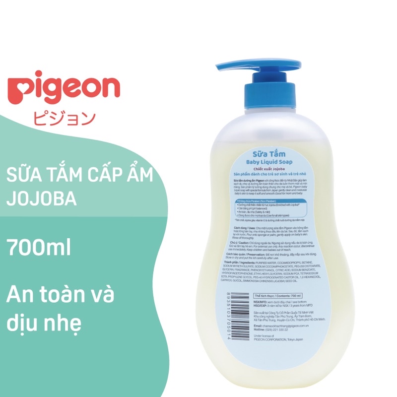 Sữa Tắm Dịu Nhẹ Jojoba Pigeon 700Ml (Mẫu Mới)