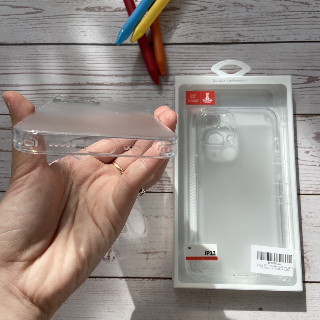 Ốp lưng XUNDD Trong nhám mờ iPhone 15/ 15 Pro/ Max/ 14/ 14 Pro/ Max/ 13/ 12 Series - Lưng chống vân tay