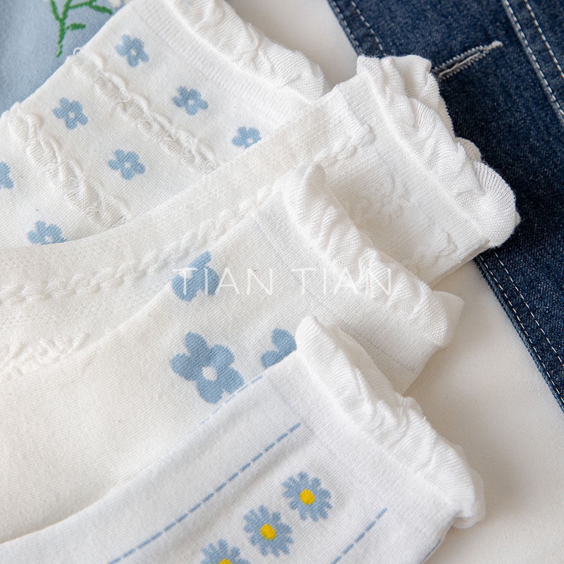 TIAN TIAN T145 Vớ Cotton Cổ Cao Vừa Phong Cách Hàn Quốc Dễ Thương Cho Nữ