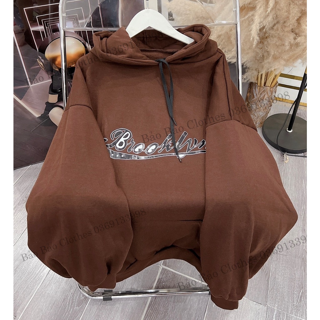 Áo Hoodie Nỉ Broo Nam Nữ Dáng Rộng - Sweater Unisex Tay Bồng Chất Nỉ Ngoại Uzzlang