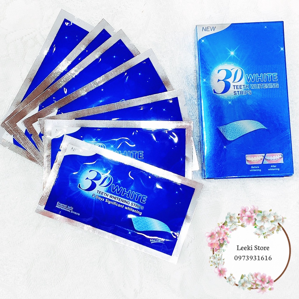 Miếng dán trắng răng 3D White Teeth Whitening Strips - Hộp 7 gói