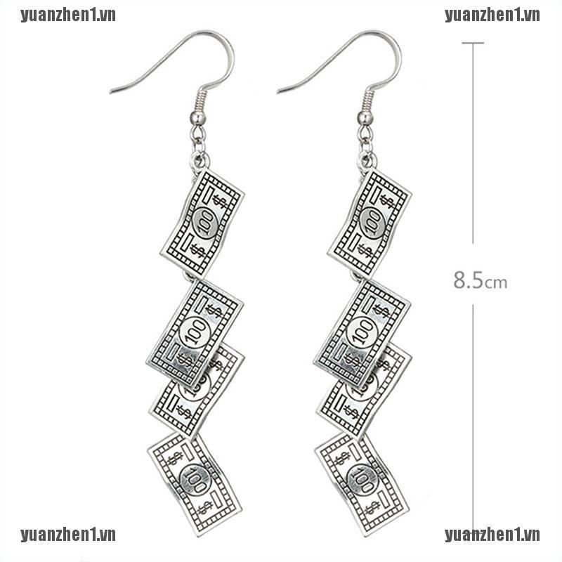 Đôi bông tai hình tờ tiền cổ điển độc đáo
