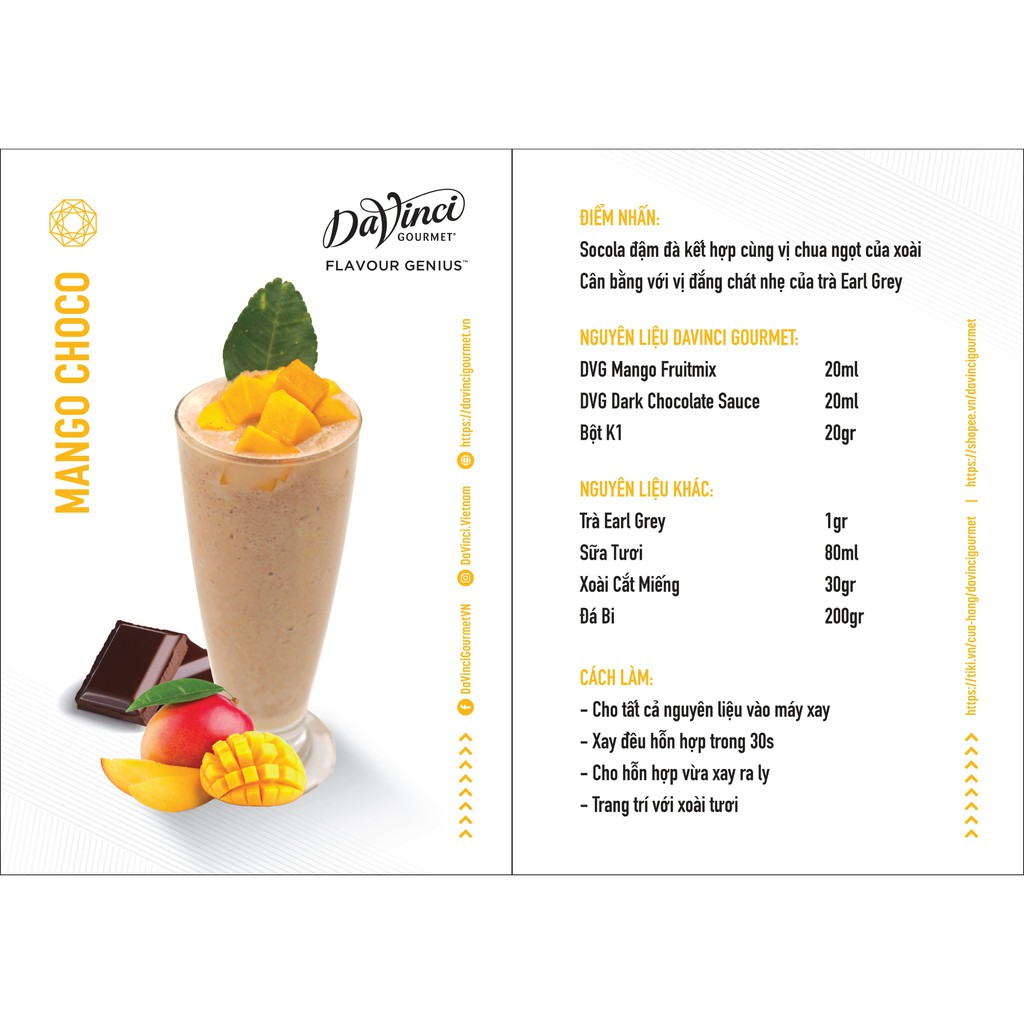 Sốt Socola / Chocolate Sauce - DaVinci Gourmet