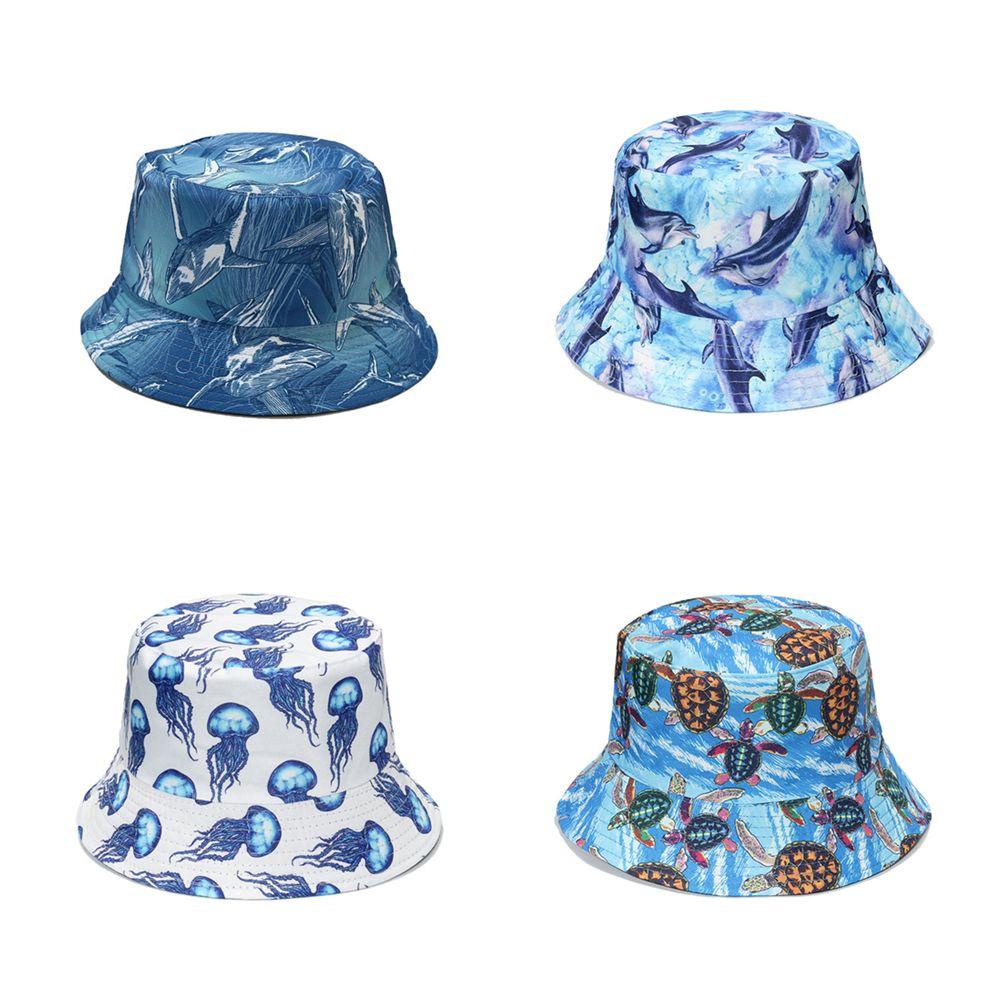 Nón Bucket In Hình Động Vật Biển Mùa Hè Có Thể Đảo Ngược