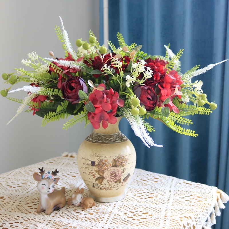 Bó Hoa Cẩm Chướng Giả Bằng Lụa Dùng Trang Trí Tiệc Cưới