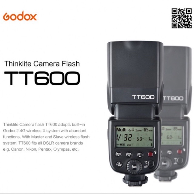 Flash Godox TT600 cho Canon, Nikon, Sony, Pentax - GN60 ( tặng kèm tản sáng )