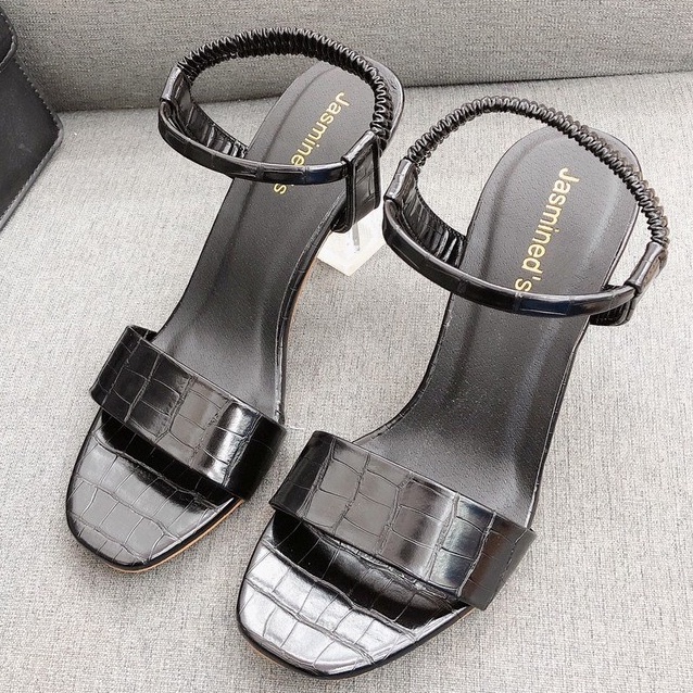 Sandal Quai Chun Sau CHIMOKA Chất Liệu Vân Cá Sấu Gót Vuông 7cm 4367