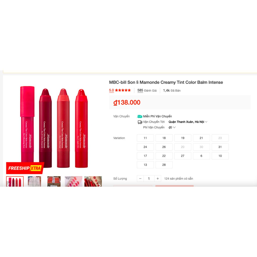 MBC Son lì Mamonde Creamy Tint Color Balm Intense | BigBuy360 - bigbuy360.vn