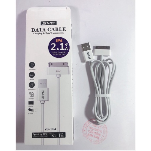 Dây SẠC SYC 2.1A, CHUÔI CẮM I4 - Hàng Chính Hãng