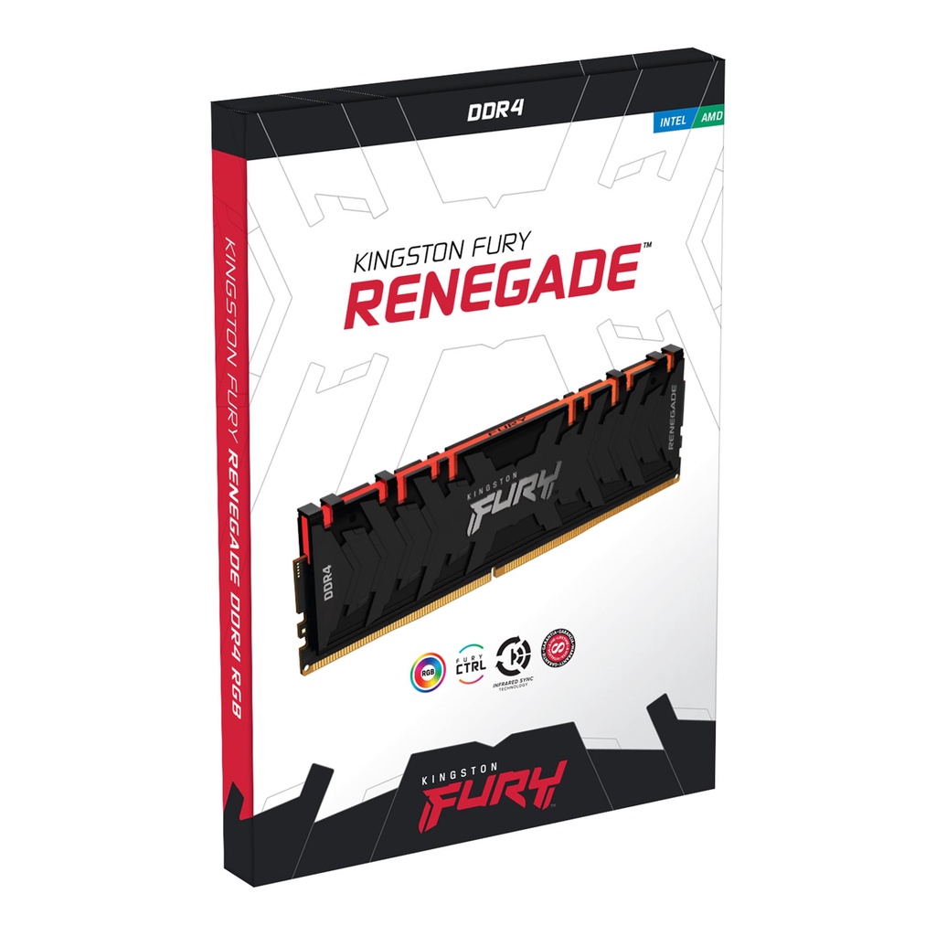 Ram Kingston Fury Renegade RGB DDR4 Tản nhiệt Bus 3000-4600MHz Bảo hành trọn đời KF432C16RBAK2/16