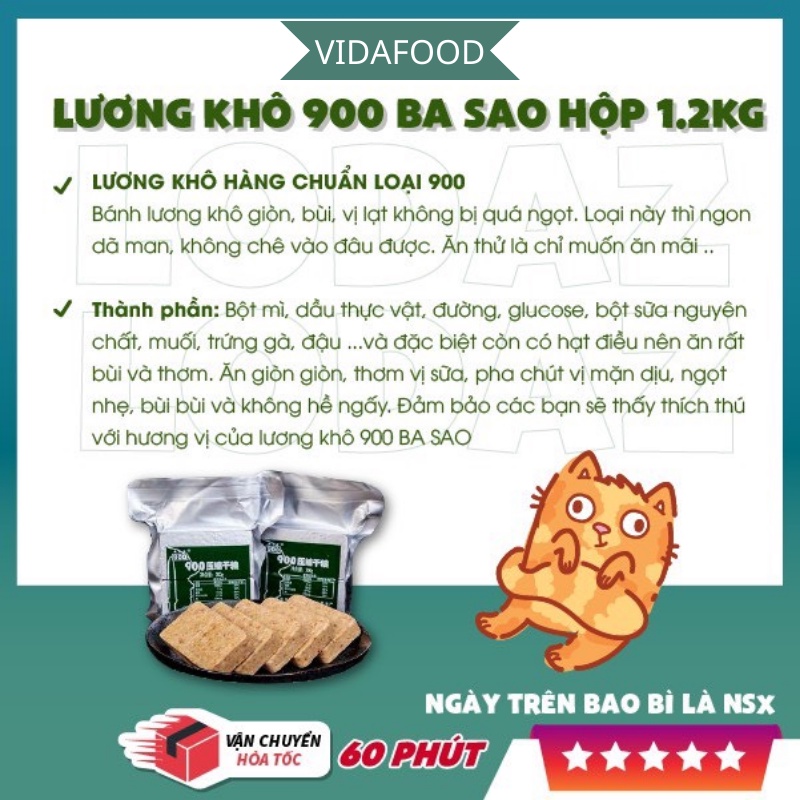 Lương Khô Quân Đội Thùng Sắt Ba Sao 1.2Kg đặc biệt