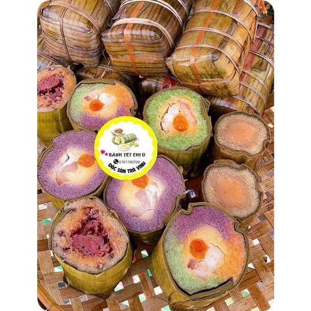 Bánh Tét Tro Trà Cuôn