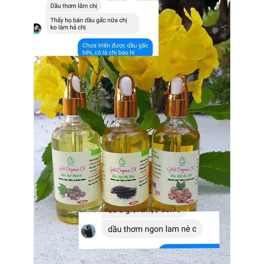 ( SLN 3 ) ( SLN 3 ) DẦU MÈ ĐEN GOLD ORGANIC OIL - Dầu Mè ép lạnh cơ học - Chai 100 ml - Bách Hóa Thực Phẩm Sạch ( HOT 2 