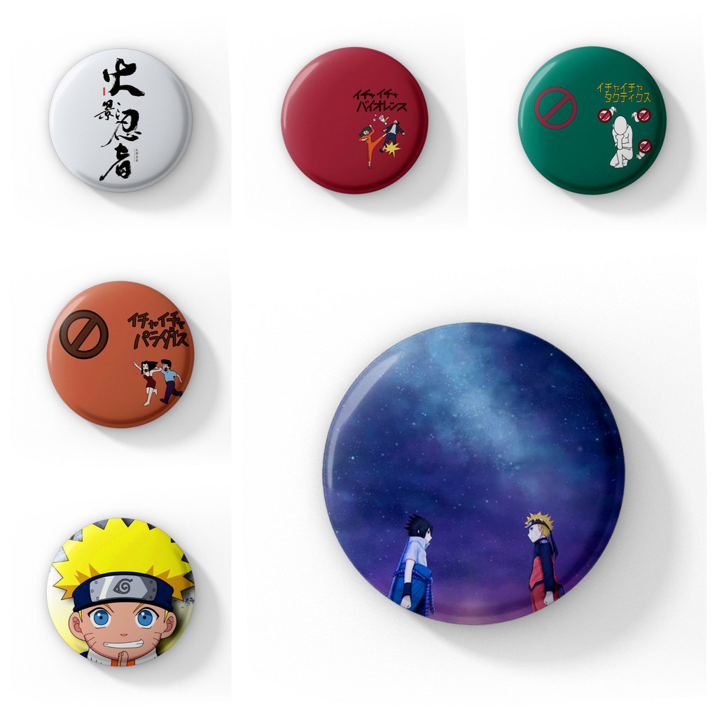 Huy hiệu cài áo IN HÌNH Naruto Sasuke anime chibi dễ thương tiện lợi