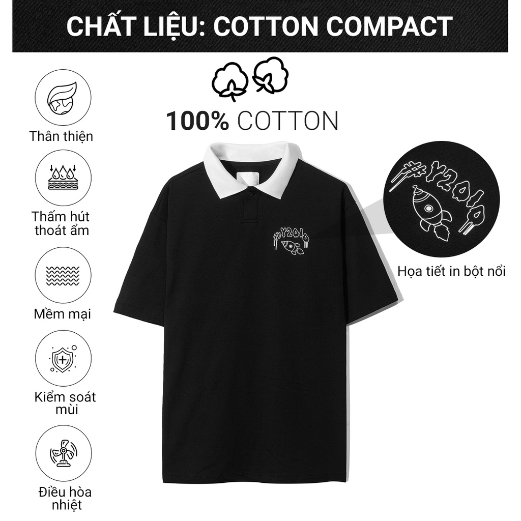 Áo Thun Polo Nam Đơn Giản Thương Hiệu Y2010 Ngân Hà Space Ver18 20676