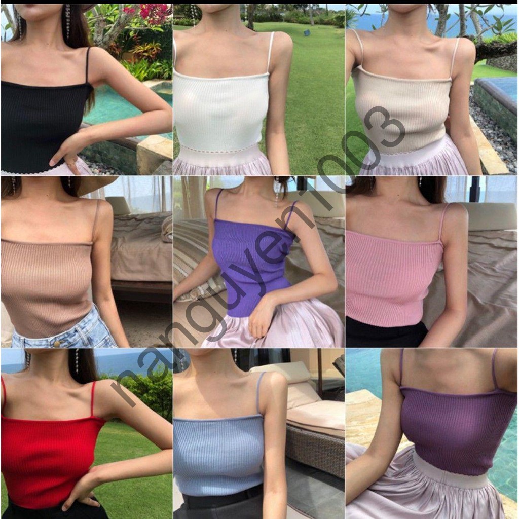 [Freeship 50k] Áo 2 dây thun Basic shop Na Nguyễn