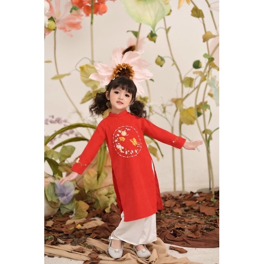 Áo Dài Nhung Bé Gái