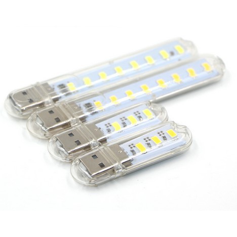 Thanh đèn LED mini gồm 3/8 bóng thiết kế cổng cắm USB thích hợp để bàn học, đèn ngủ