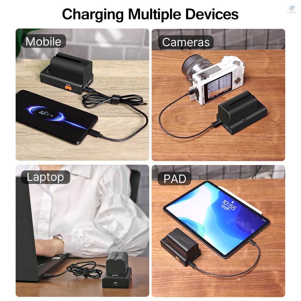 Bộ Sạc Pin Máy Ảnh Đa Năng Ulanzi NP-F01 Đầu Vào Type-C PD / USB-A & D-TAP Ou 22W Cho Pin Máy Ảnh F550 / F750 / F970