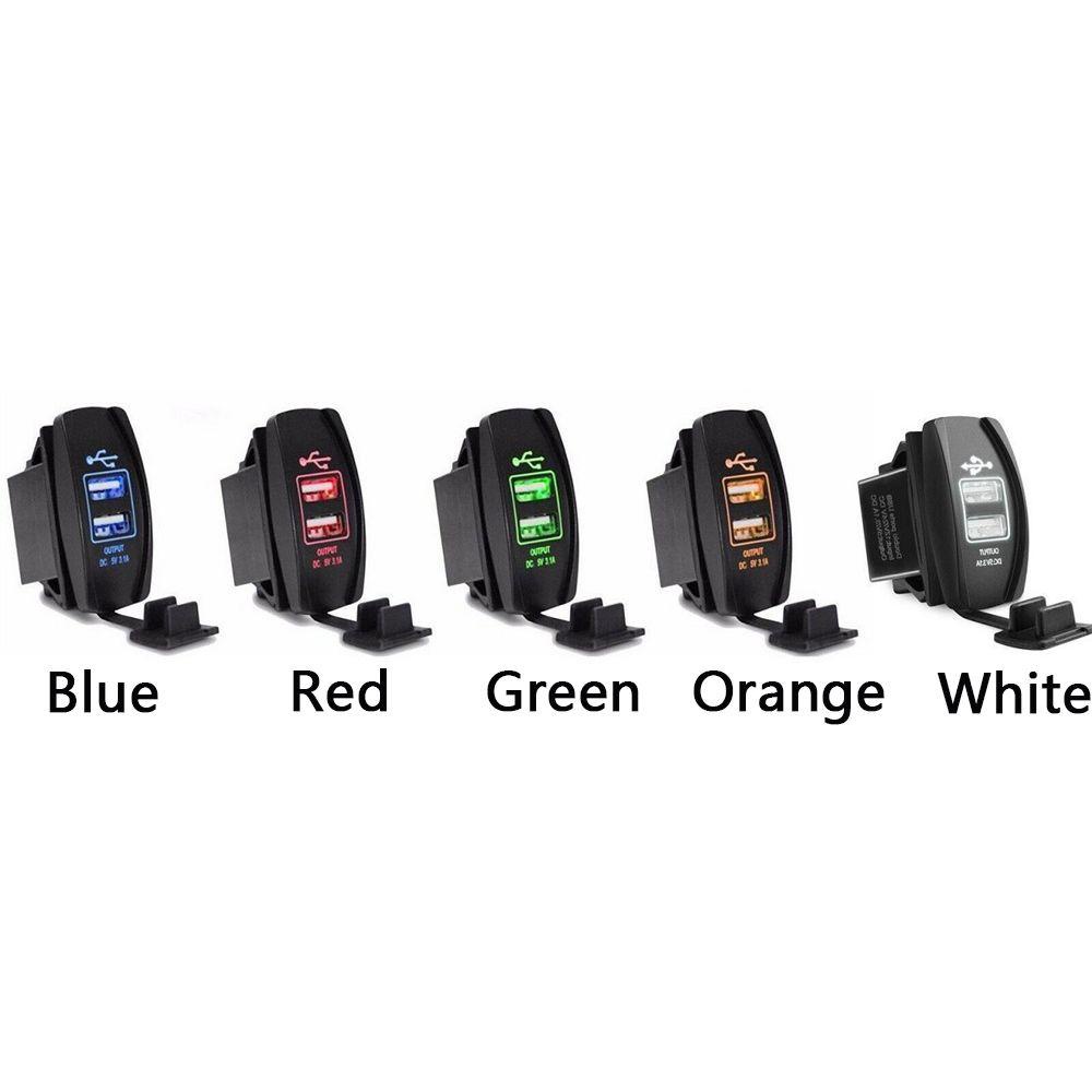 Tẩu Sạc Cổng USB Kép Thông Dụng Cho Xe Hơi / Xe Máy
