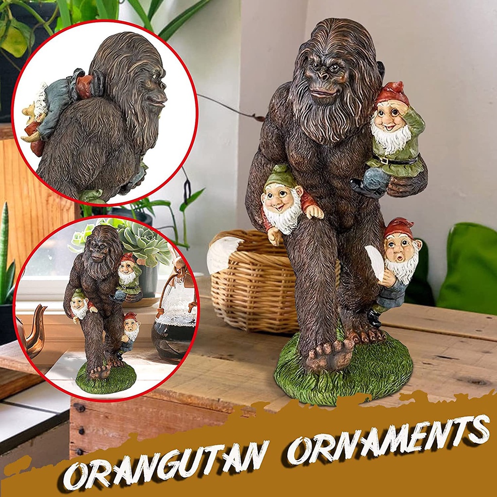 ❤LANSEL❤ Perfect Gift For Outdoor Lawn Resin Sculptures Bigfoot And Gnomes Figurine Garden Decor Weather-proof 5.9 Inch Yeti Dwarf Statue Ornament