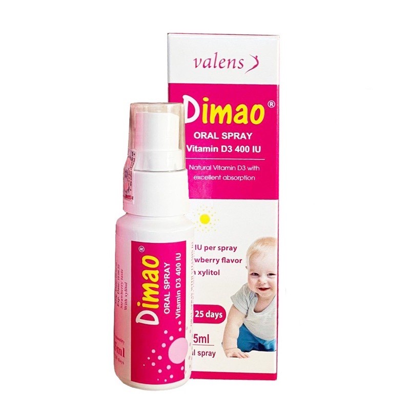 COMBO 2 HỘP Dimao Oral Spray hỗ trợ phòng ngừa trường hợp thiếu vitamin D giúp hấp thu tốt canxi