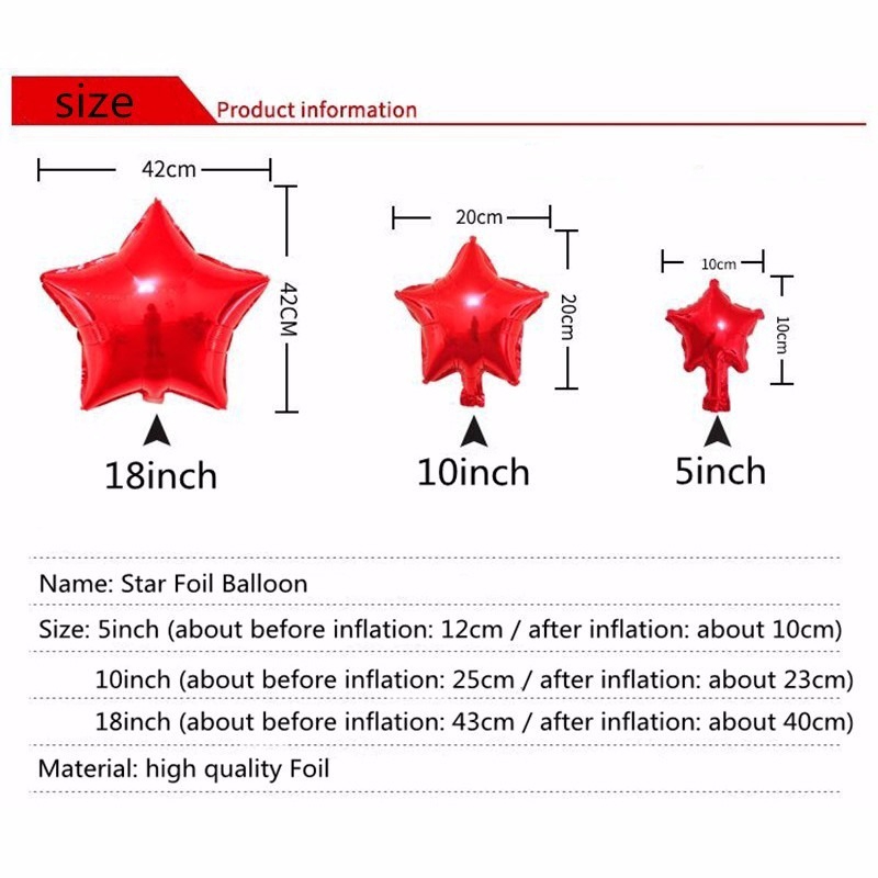 Set 10 Bong Bóng Lá Nhôm 5inch 5 Màu Sắc Dùng Để Trang Trí Tiệc Sinh Nhật / Đám Cưới