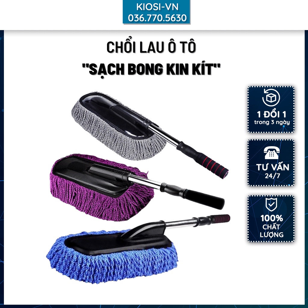 HOT SALE Chổi Nano Lau, Rửa Xe Ô Tô Chuyên Dụng, Cán Kéo Dài - Chổi Phủi Bụi Xe Hơi Đa Năng, Sợi Dầu Siêu Mịn