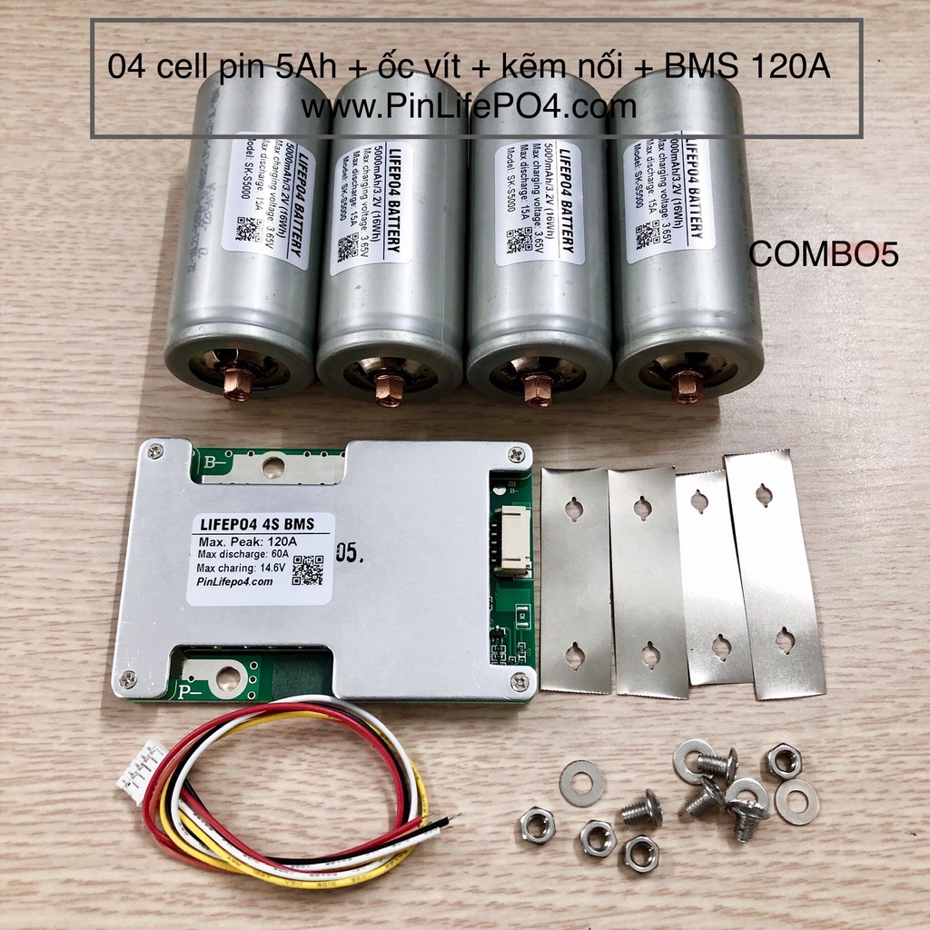 Bộ Pin LifePO4 tự làm Acquy Lithium xe máy
