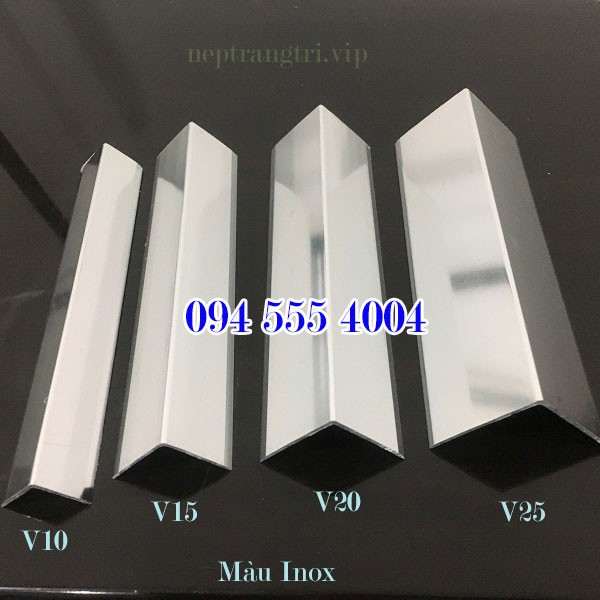 NẸP MẪU 10CM - NẸP NHÔM CHỮ V, NẸP NHÔM TRANG TRÍ, NẸP NHÔM V ỐP GÓC, NẸP NHÔM GÓC VUÔNG