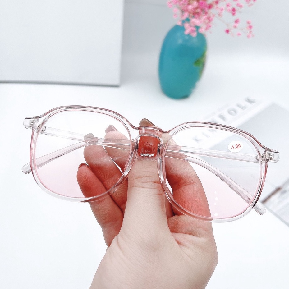 Kính Cận Thị Má Hồng Mới 0°-600° Kính Mát Gọng Đen Thời Trang Cho Nữ