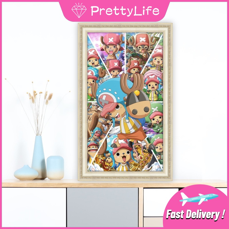 Bộ Tranh Đính Đá 5D Tự Làm 30x50cm/40x70cm Họa Tiết One Piece Độc Đáo Trang Trí Nhà Cửa