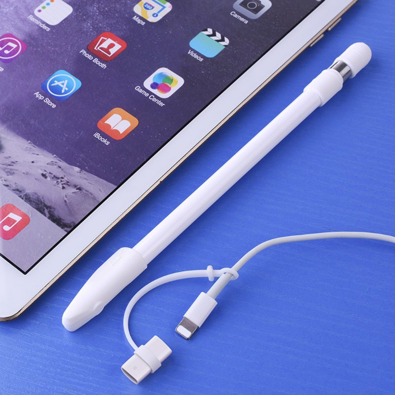 Bộ 3 Nắp Đậy + Vỏ Bọc + Dây Cáp + Đầu Nối Lightning Cho Bút Cảm Ứng Apple Pencil