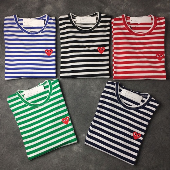 Chơi mới comme des garcons CDG Nam Nữ Áo thun dài tay Cotton nguyên chất