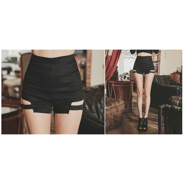 Quần đùi lửng đai nịt Emilyshop ulzzang