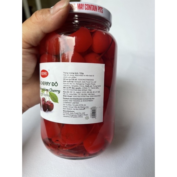 Quả cherry đỏ/anh đào đỏ ngâm siro đường ngô 725g