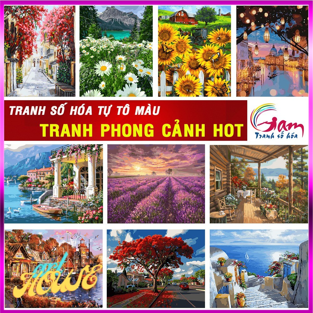 Tranh tự tô màu theo số sơn dầu số hoá Toasted - Tổng hợp các mẫu tranh phong cảnh đẹp được yêu thích nhất - artHOUSE