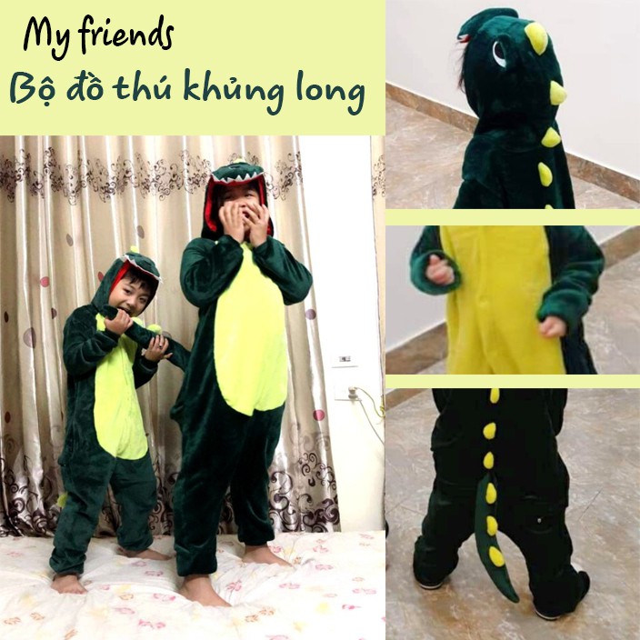 bộ đồ áo thú khủng long cá sấu trẻ em - myfriends shop