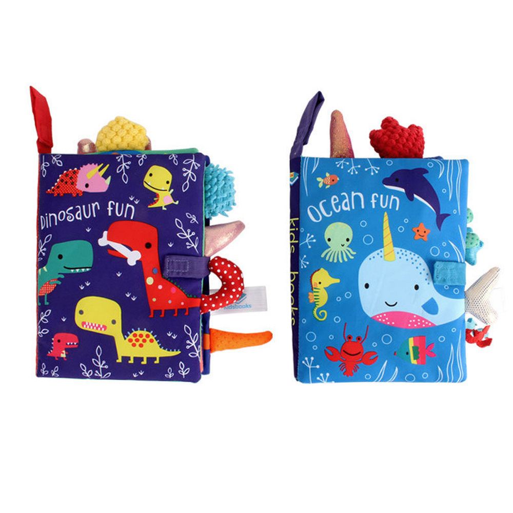 Sách vải mềm tiếng Anh hình khủng long/ngựa một sừng phát triển trí tuệ cho bé 0-36 tháng