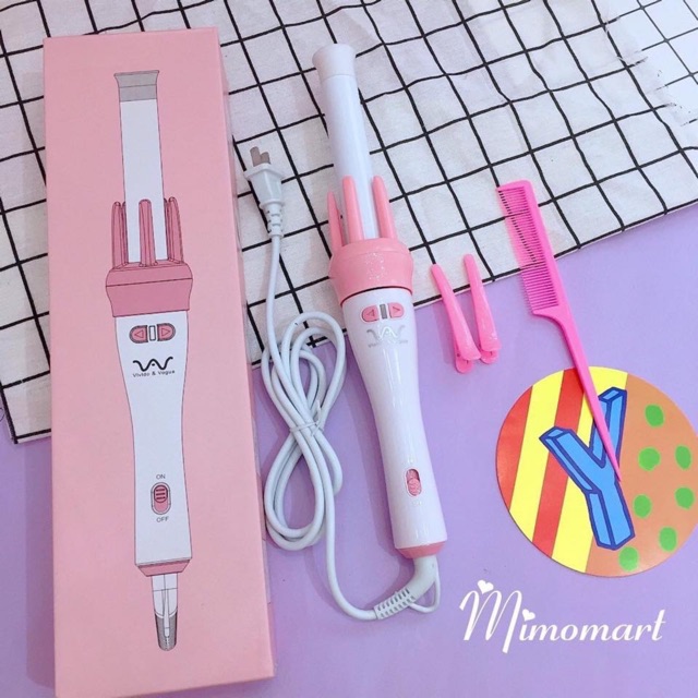 [Cam kết bảo hành] Máy uốn xoăn, máy làm tóc xoay tự động 360 tặng kèm phụ kiện