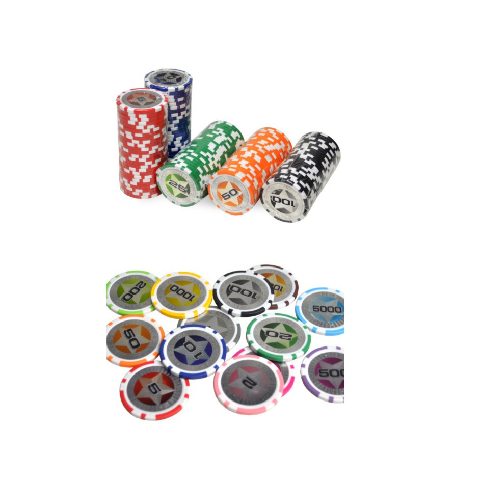 Chip Poker Phỉnh Poker Ngôi sao Có Số Cao Cấp