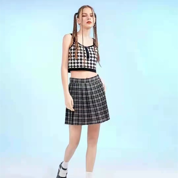 DUNEA Áo Hai Dây Lưng Cao Đính Đá Phong Cách Retro Cho Nữ