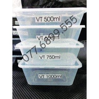 50 cái hộp CN nhựa microwave đen trong