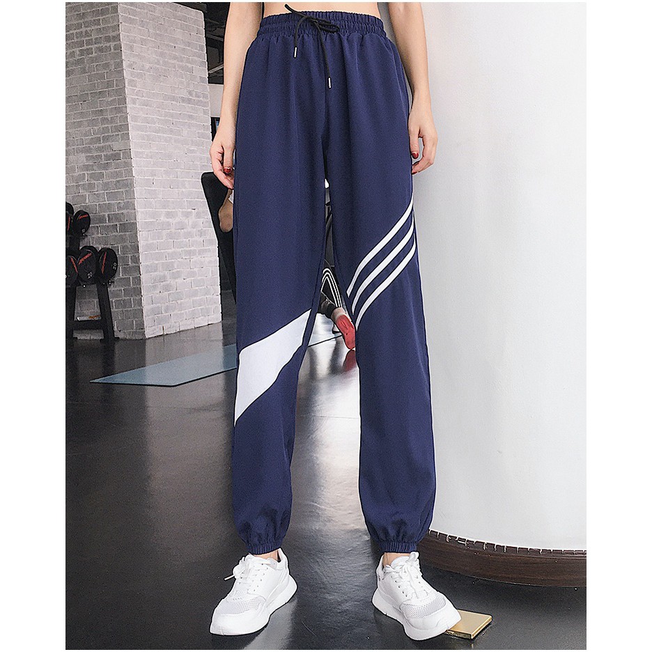 Quần Jogger Tập Gym Nữ Quần Dài Thể Thao Kẻ Sọc  Đổ tập Giá Rẻ GYMSTORE 081