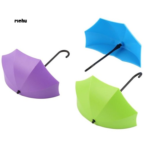 3Pcs Cute Colorful Umbrella Wall Hook Hairpin Key Holder Organizer Decor Gift US 