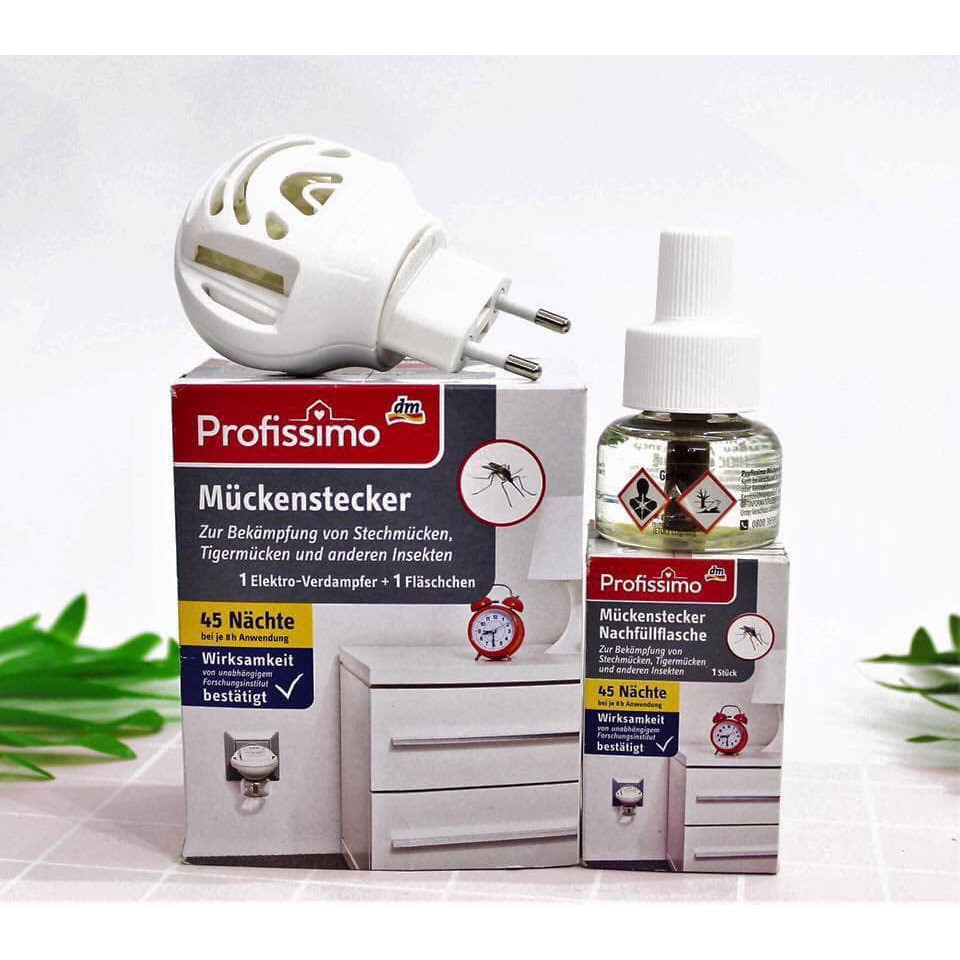 Bộ Tinh Dầu Đuổi Muỗi Profissimo Đức (1 máy, 1 chai tính dầu 35ml)