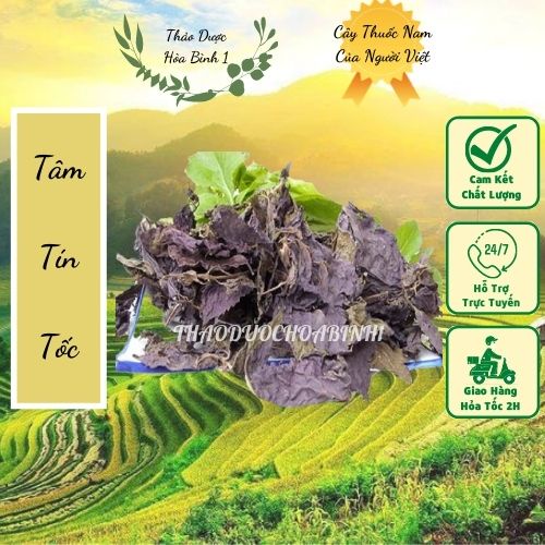 Lá tía tô khô xông mặt nấu uống giải cảm túi 500gr.