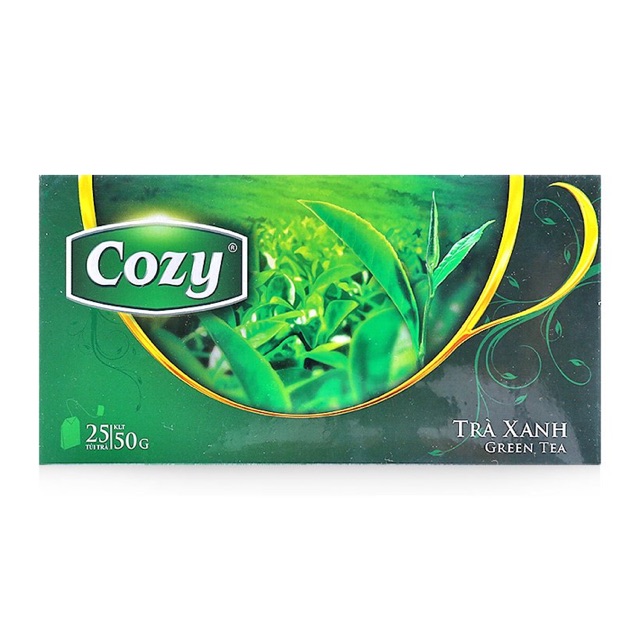 Combo 10 hộp trà túi lọc Cozy hương trà xanh 25 gói/ hộp