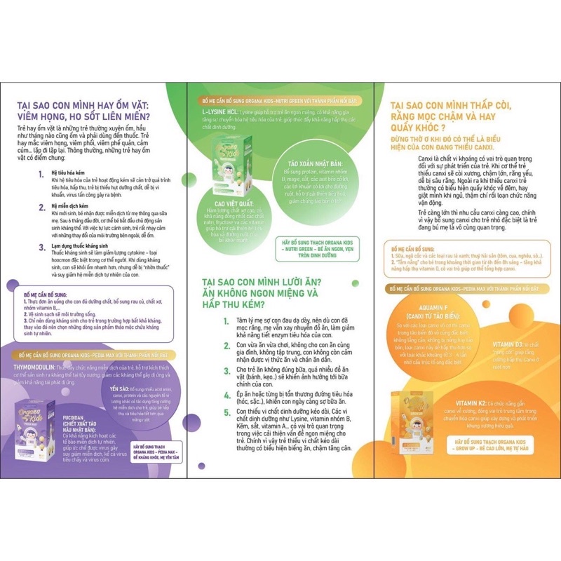 Thạch dinh dưỡng Organa Kids LACO,trẻ em ăn ngon, tăng đề kháng,tăng chiều cao, hỗ trợ tiêu hoá, hộp 20 gói